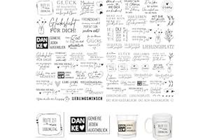 FloraVigo Easy Rub On Sticker, easy rub aufkleber ca.A5 19x14cm-Spruch Deko zum Geburtstag, Keraflott, Hochzeit, Zuhause, Wischfolie für Möbel, Glas, Holz, Fotoalbum(4PCS) (SCHÖNE SPRÜCHE)