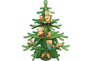 ‎KUHNERT Kuhnert - Eulenbaum - Tanne zum Aufhängen - Sitzplatz für 12 Mini-Eulen - Höhe: 45 cm - Made in Germany