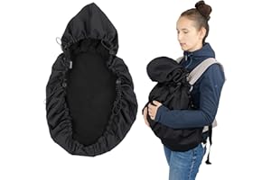 Zamboo Funda Impermeable Universal para Mochila Portabebés | Protector de Softshell y Cálido de Forro Polar Compatible con Ergobaby - Manduca - Ruckeli y Muchas Más – OEKO-TEX Standard 100 – Negro