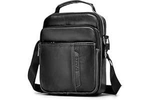 SPAHER Homme Sac porté épaule En Cuir Besaces Sac à dos Sac de Messager Porte-documents à l'épaule Sac Bandoulière Sacoche cartable Crossbody Sac à main Sac avec sangle réglable Grand