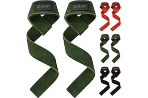 ‎AQF AQF Leder Zughilfen Krafttraining Wildleder | Profi Lifting Straps für Bodybuilding und Weightlifting | Kreuzheben Gurte, Gym Fitness Zughilfen für Frauen und Männer
