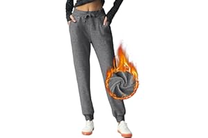SPECIALMAGIC Women's Fleece Lined Joggers Winter Thermal Warm Trousers Sherpa Fleece Joggers Pants Thick Furry Fleece Lined Sweatpants Jogging Bottoms for Running Fitness Workout Casual