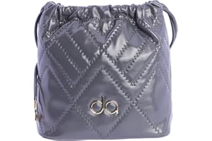 DON ALGODON Bolso de hombro con pespunte decorativo en zigzag en piel sintética de mujer Siracusa con el logo en metal.