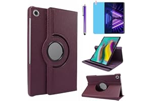 R.SHENGTE Étui Housse Coque pour Lenovo Tab M10 Plus 10.3 inch 2020 (TB-X606F TB-X606X) - 360 degrés Rotation Full Protection Kickstand Case Cover,avec Un Stylo,Écran Film (Purple)