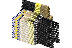 GREATANDREW Great Andrew Pędzle do malowania, 30 sztuk, świetna jakość, wiele zastosowań (7 cm, 5 cm, 1,5 cala, 1,5 kątowa szarfa 1 cal), pędzle do malowania, zestaw pędzli do mebli domowych i wykończenia ścian