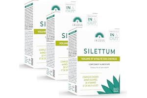 LABORATOIRE JALDES LES ACTIFS ESSENTIELS DE VOTRE SANTÉ SILETTUM GÉLULES Lot 2+1 Offert Fourreau (180 Gélules) | Redonne beauté, vitalité et volume aux cheveux | Pour les cheveux ternes, fins, cassants, en perte de volume | LABORATOIRE JALDES