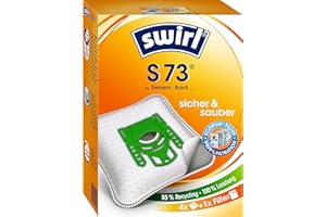 ‎SWIRL Swirl S 73 EcoPor Staubsaugerbeutel (4 Beutel), reißfeste Staubbeutel für einige Siemens & Bosch Staubsauger, 99,9% Filterung von Hausstaub & allergenem Feinstaub, Grün