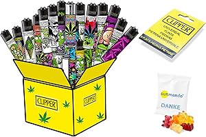 10 x Clipper Lighters 420 Mix with Plant Motifs Including Replacement Flints and Rubber Bears sunmando