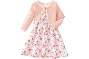 SoLu DAY8 Ensembles Enfant Fille 2-7 ans Printemps Robe Sans Manches Et Manteau Dentelle Fille Chic et Elegant Tailleur Enfant Fille Pas Cher à Volants a la Mode Confortable Mignon Casual
