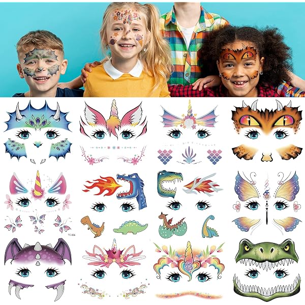 Konsait 20 Bögen Tier-Tattoos Für Kinder – Fuchs, Löwe, Hirsch & Mehr Für Geburtstag, Halloween & Partys