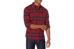 Amazon Essentials herr Slim-Fit långärmad rutig flanellskjorta (begränsad upplaga färger)