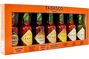 Tabasco Taste Maker Kit Sauce Piquante - (7x150ml) Red Pepper, Green Jalapeño, Habanero, Family Reserve, Chipotle, Cayenne Garlic, Scorpion Sauces piquantes cadeau pour BBQ et cuisine