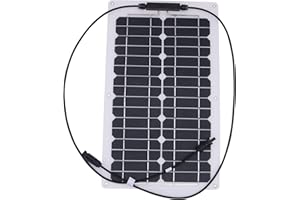 NUZAMAS 20W 12V Solar Panel Charger Cell Ultra Thin Flexible with Connector Charging for RV Boat Cabin Tent Car(Compatibility with 18V and Below Devices)