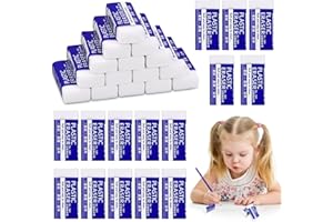 MXJFYY 30 Stück 2B Radiergummi, Klassischer Radierer, Weicher 2B-Radierer für Kinder Erwachsene, Mini-Radiergummi, Weiß Plastik Radiergummi für Schulen, Skizzen, Gemälden, Künsten (30 Stück)