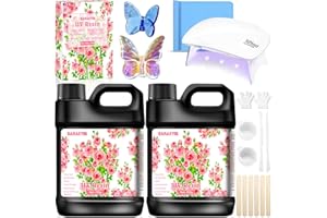 BARAKYEG Resina UV500g,Kit Resina UV Aggiornato,UV Resin,Trasparente Kit Con Lampada UV per Gioielli,Creazione di Gioielli,Trasparente Dura,UVTrasparente,Creazione Artigianale,Indurimento Veloce Kit