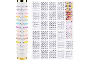 Jollin 2100pcs Cuentas de Letras Charm collar collar collar collar joyería kit, llavero accesorios regalo de cumpleaños artesanal 4x7mm
