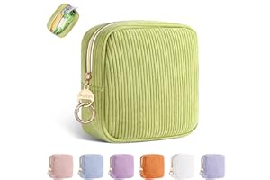 PLAYEXEN Neceser Compresas Bolso de Almacenamiento para Compresas Algodon Tampones Bolsa Menstrual con Cremallera de Servilletas Sanitarias Bolsas Portátil para Mujers Regalo para Adolescentes Niña((Verde)