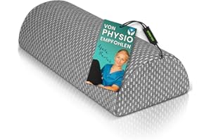 ‎DYNMC YOU DYNMC you Kniekissen für Seitenschläfer – Komfortrolle für Beine – VERGLEICHSSIEGER SEHR GUT – Kissen zum Schlafen – Halbmond-Kissen – Beinkissen für Entspannung & Komfort (Grau-weiß Kariert)