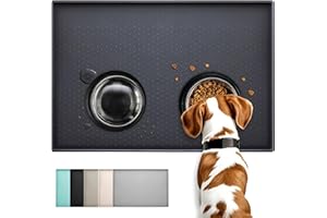 Conlun Hunde Futtermatte Katzen Futtermatte, Rutschfestes Design, 100% wasserdichte Haustierfutter Matte, erhöhter Rand,um EIN Auslaufen von Wasser oder Lebensmitteln zu vermeiden, spülmaschinenfest