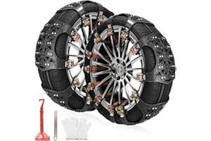 DBREAKS Cadenas Coche Nieve Universales, 6 Piezas Cadenas de Nieve para Coche, 165-275MM Cadenas Antideslizantes Rueda de Neumático, Cadenas De Seguridad Universales Para Automóviles(Negro)