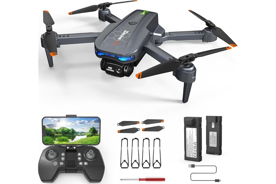 FERIETEL T29 C0 Drone with Camera 1080P, Foldable Mini Drones for Kids & Adults, RC Quadcopter for Beginners, 30 Mins Flight Time, Headless Mode, 3D Flips, 2x 1200mAh Batteries, Kids Toy Gift