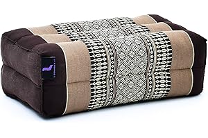 LEEWADEE Bloque de Yoga pequeño – Cojín Alargado para Pilates y meditación, cojín para el Suelo Hecho de kapok