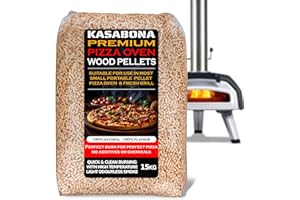 KASABONA Premium Pizza Oven Wood Pellets for Ooni Dallonda Nero Fresh Grills Uuni Ninja Wood Fire Electric BBQ- ENPLUSA1 Standard (15kg)