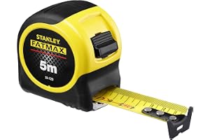 Stanley FatMax Bandmass Blade Armor (5 m längd, låsning, automatisk återställning, bältesklämma, DynaGrip) 0-33-720