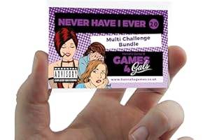 Hannah's Games Never Have I Ever Card Game Hen Party Games - 20 Multi Challenge Drink If You Have Game Cards - Credit-card Sized Bachelorette Drinking Fun Hen nights Drinks - Hen Party Accessories