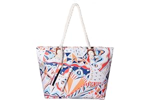 DonDon Bolso de playa grande impermeable con cremallera bolso de hombro