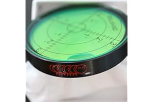 CATERPILLAR RED Niveau à Bulle d’Air Large Métallique, liquide vert – 60mm de Diamètre, Degrés, Boîtier Métallique, Niveau de Surface, Bulls Eye Bullseye Fiole à Niveau Rond