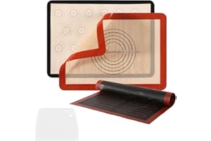 Miorkly Tappetino Silicone Forno(40x30cm)Tappetino Microforato Per Forno Antiscivolo e Resistente-Abito a Quattro Pezzi, Tappetini Forno in Silicone Che Può Essere Utilizzato Per Macarons/Pasticceria