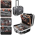 REALTEK 123pcs Tool Set, Portable Home Tool Kit with Aluminum Trolley Case, Household Hand Tool Set, Auto Repair Tool Set Mechanics Tool Kit with Screwdrivers, Hex Wrenches, Socket Driver, Torx Bits