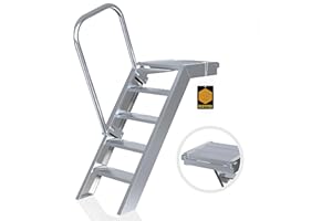 SCAFOM-RUX Aluminiowy podest schodowy Rux Super z wspomaganiem wchodzenia, jednostronny, do 1 m wysokości