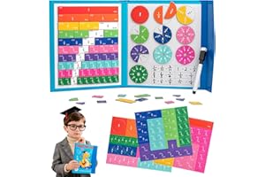 Ycaaeo Frazioni Magnetiche, Matematica Montessori Primaria, Frazione di Piastrelle e Cerchi Magnetici, Gioco delle Frazioni, Adatto a Bambini dai 7 Anni in su Che Imparano Le Frazioni