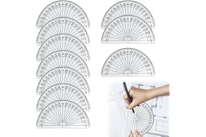 MEKEET 10PCS Helix Protractor 180 Degrees Protractor Set 4 Inches Protractor Set Clear Maths Protractor Pack for Math Protractor Rulers Sets Large Protractor for Painting and Measuring Homework