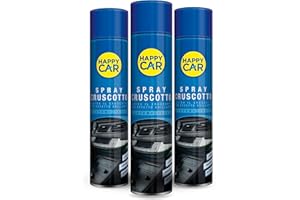HAPPYCAR Happy Car - 3X Spray Lucida Cruscotto Talco, Effetto Brillante e Profumato, Rinnova e Protegge, Non Unge, Adatto a Tutte Le Superfici, 600ml