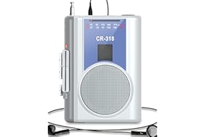 Gracioso Cassette Recorder Player: AM FM Compact Vintage Cassette Tape Player with Big Speaker & Earphone Jack, Powered by DC or AA Battery