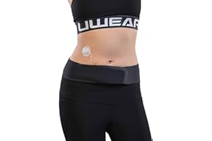 ‎KAIO-DIA Dia-Bellyband, Taillenband für Insulinpumpe. Optimal für Sport, Reisen und Schlaf. Bequeme Öffnungen für Schläuche. Passend für alle Insulinpumpen. (M (82-92 cm))