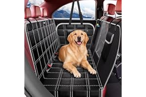 UPAWPIA Protection Voiture Chien Siege Arriere Imperméable Antidérapante Housse Voiture Chien avec Fenêtre en Filet Protege Siege Voiture Chien, Convient à la Plupart des Voitures SUV et Camions