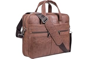 seyfocnia Laptoptasche aus Leder für Herren, 15,6 Zoll 17,3 Zoll Messenger, Aktentasche, Business-Tasche, Schultertasche, passend für Laptop
