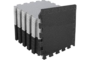 ‎BEAUTYOVO Bodenschutzmatte Fitness Set [31x31cm], 24/36/48 Puzzlematte, Eva Sportmatte Fitnessmatte rutschfest, Bodenmatte für Fitnessraum&Fitnessgerät, Fallschutzmatten Outdoor&Pool Unterlegmatte