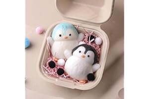 ANBOOR Zabawka dla pingwinów Squishies (2 sztuki) – 7,6 cm duże, słodkie, miękkie pingwiny do redukcji stresu, prezenty na imprezę Kawaii dla dzieci i dorosłych (niebieski i czarny)