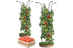 VACONICO 2 Pack Tomato Plant Support 130Cm Tall Climbing Plant Support, Adjustable Garden Tomato Cage Frame Assembled Freely Trellis for Vegetables, Flowers, Fruit Vertical Grow