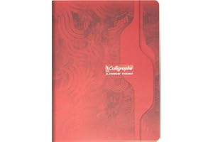 Clairefontaine 7148C - Packung mit 5 Heften Calligraphe geheftet, 17 x 22 cm, französische Lineatur, 96 Blatt, 70 g, farbig sortiert, 1 Pack