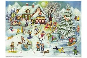 Richard Sellmer Verlag Calendrier de l'Avent "Ski hut" : calendrier de l'Avent en papier avec mica
