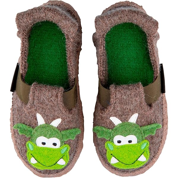 Chaussons Souples Nanga Pour Enfants – Modèle Singe Drôle – Coton Biologique – Semelle Antidérapante – Mules
