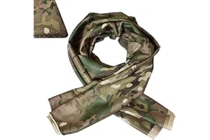 QHIU Écharpe Tactique Foulard Bandeaux Wrap Face Anti-vent Militaire pour Camping Randonnée Hommes Femmes Unisexe