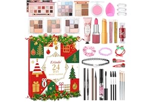 Erinde Makeup Advent Calendar 2025,24 Days Christmas Countdown Calendar Beauty Gift Kit for Women Teen Girls,2025 Xmas Countdown Calendar Full Make up Kits Mascara Lipstick Blush Eyeliner Eyeshadow