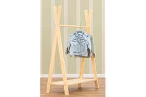 smartwood TIPI L Appendiabiti per bambini - per l'educazione montessori, 3 misure, Legno naturale